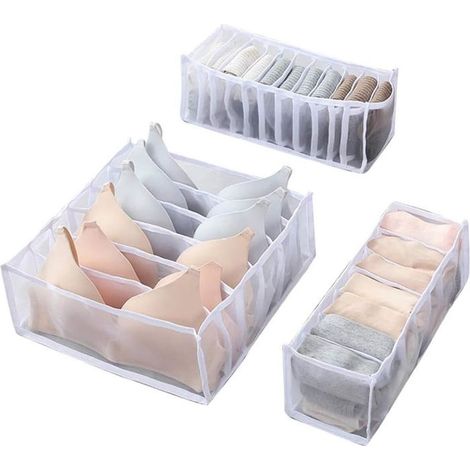 TuseRxln Schubladenorganizer, Stoffboxen für T-Shirts, Krawatten, Unterwäsche, Etiketten