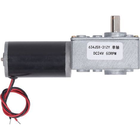 Moteur à engrenage à vis sans fin autobloquant DC24V, réduction de vitesse réversible à arbre unique 634JSX 31ZY 60 tr/min (1/5)