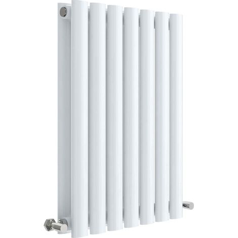 Hudson Reed Revive Double Designer Horizontal Radiator 600mm H x 412mm W - High Gloss White
