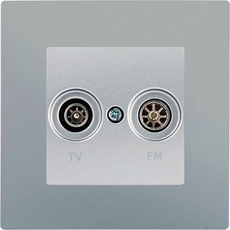 SIEMENS Prise TV / FM Silver Delta Viva + Plaque Silver