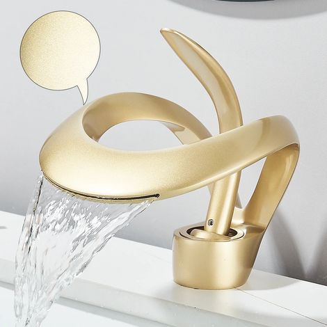 WASCHTISCHARMATUR Einhebelmischer für heißes und kaltes Wasser, Gold