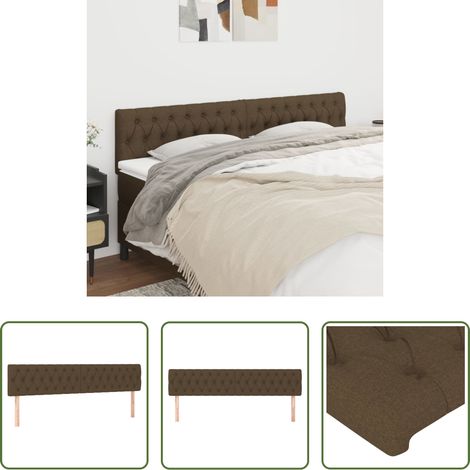 vidaXL Cabeceros tela marrón oscuro 180x7x78/88 cm (1/5)