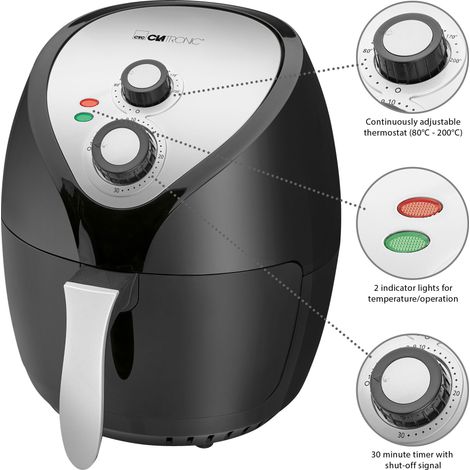 Freidora de Aire Caliente Clatronic FR 3699 H 3.6L 1300W Negra (1/5)