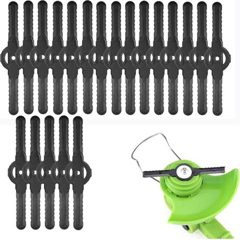 Confezione da 20 lame in plastica per decespugliatore, lame da 139 mm per tagliaerba, compatibili con mini tosaerba e tagliabordi 3 in 1 (Nero)