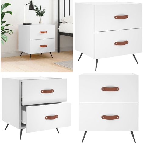 Table de chevet blanc 40x35x47,5 cm bois d’ingénierie - Table De Chevet - Meuble De Chambre - Armoire De Chevet - Commode - Design Moderne - Home & Living (1/5)