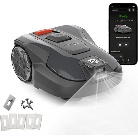 HUSQVARNA Automower® Aspire R6V Mähroboter - ohne Begrenzungskabel, AI Vision, GPS-Navigation, App-Steuerung, virtuelle Zonen, bis 600 m² inkl. 12 Endurance Ersatzmesser