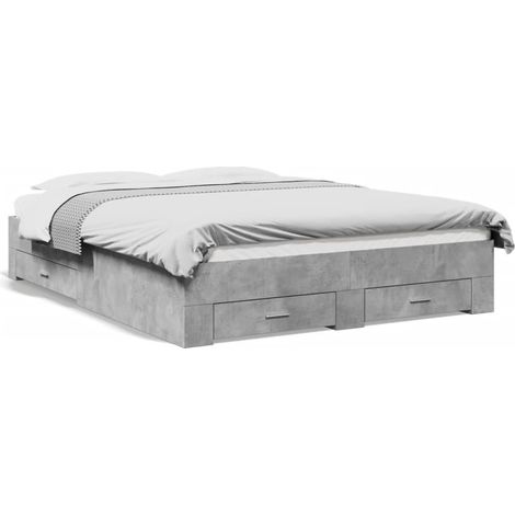 Maison Exclusive - Giroletto Cassetti Grigio Cemento 160x200 cm Legno Multistrato