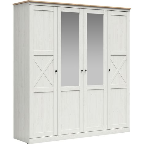 Armario 4 puertas Victoria Blanco y Madera