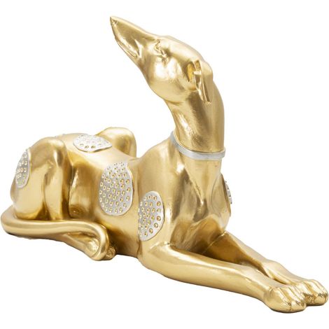 Statuette Design en Résine "Chien Couché" 32cm Or (1/5)