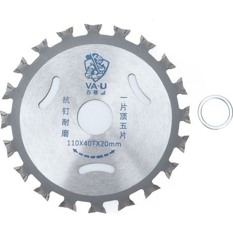 Disque de scie circulaire double face en carbure 40 dents pour le travail du bois, avec joint, 110 mm x 20 mm (1/5)