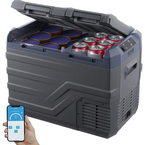 VEVOR Refrigerateur Portable a Compression 32 L Double Zone, Mini Frigo de Voiture 12/24 V CC et 100-240 V CA, Glaciere -20 °C a 20 °C Temperature Reglable, pour Camion Bateau Maison Camping Exterieur