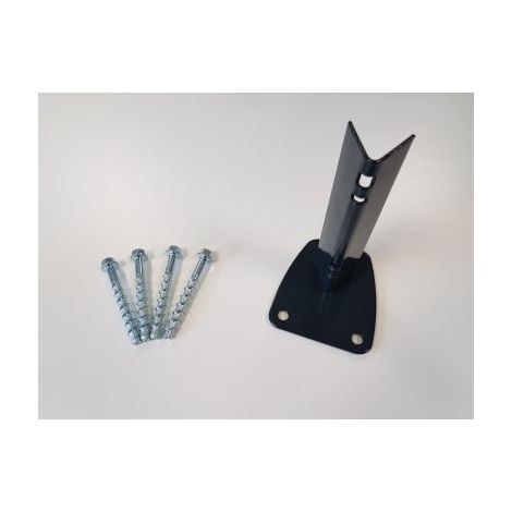 Cloture & Jardin – Platine de fixation pour poteaux à encoches – Acier zingué – 3 trous de boulonnage – Vis autoforeuses 5.5x19mm – Résistante à la rouille