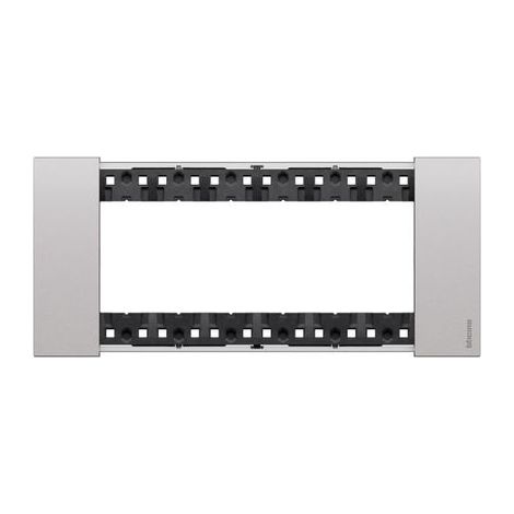 L.Now - Placca 6M Steel Materiale Zama (Bticino Cod. Ka4806Ks)