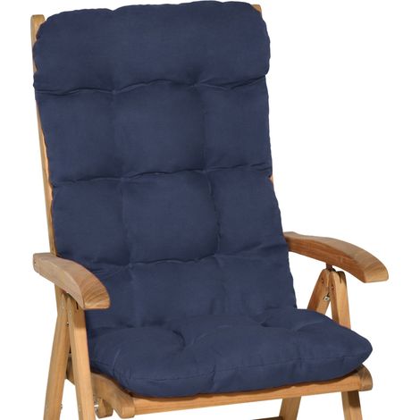 Coussin pour chaise à haut dossier Flair HL, 120x50x8cm, bleu foncé