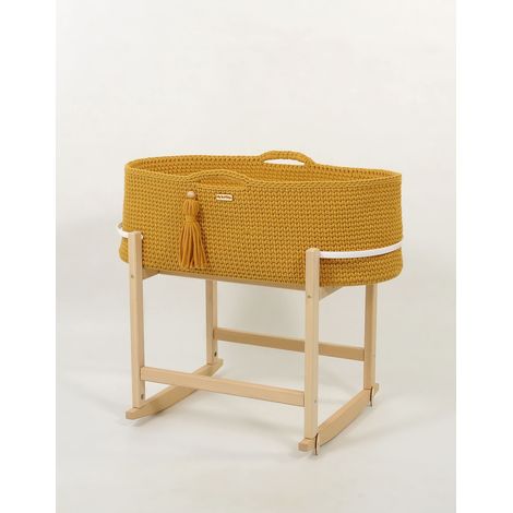 Cesta Moisés bohemia hecha a mano con cuna - mostaza (1/5)