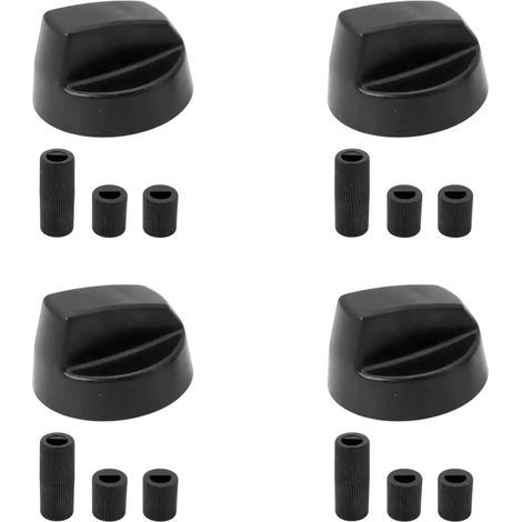 Packung mit universellen Bedienknöpfen und 12 Adaptern, universell schwarz für 6 cm Backöfen, kompatibel mit allen Marken.