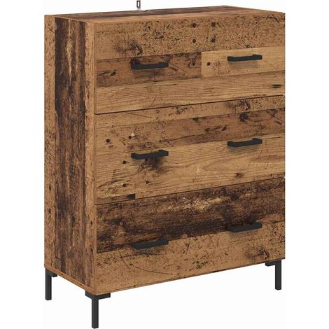 Buffet,Meuble de Rangement,Bahut Bois Ancien 69,5 x 34 x 90 cm Bois d'ingénierie et fer CFW289598 (1/5)