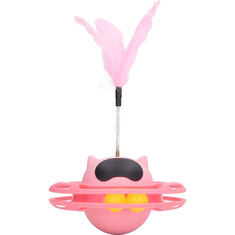 Plateau tournant à 360 degrés pour soulager l'ennui, jouet interactif intéressant pour chat avec plumes pour fournitures pour chats
