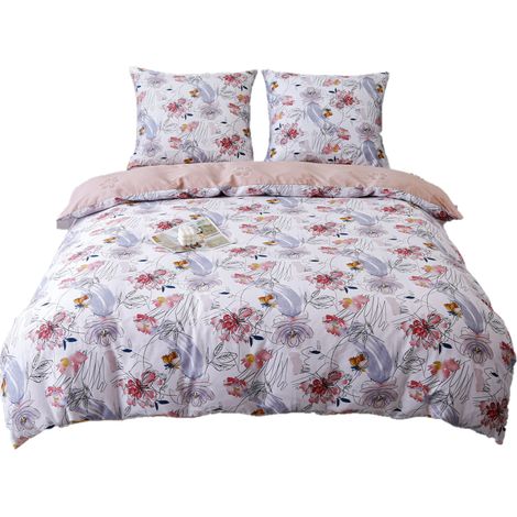Linge de lit en coton premium 220x200 cm à fleurs (1/5)
