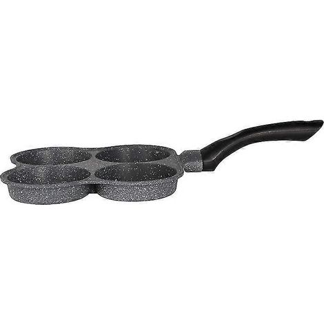 Poêle à œufs, poêle à crêpes antiadhésive 4 œufs pour le petit-déjeuner, poêle à crêpes et omelettes, cuiseur à œufs, ustensiles de cuisine en alliage d'aluminium. (1/4)