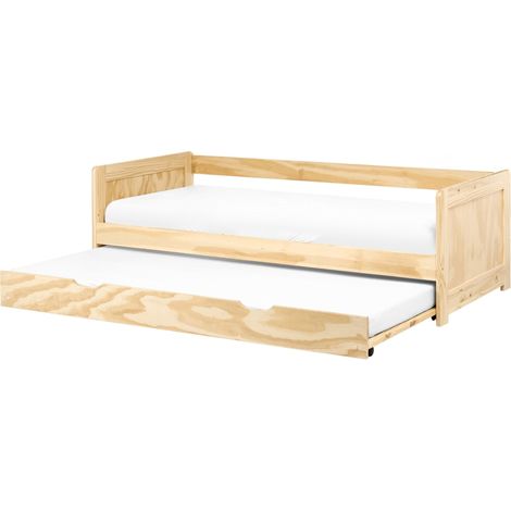 Trundle Bed Pine Wood GRAVELINES 90 x 200 cm (EU Single) Light Brown