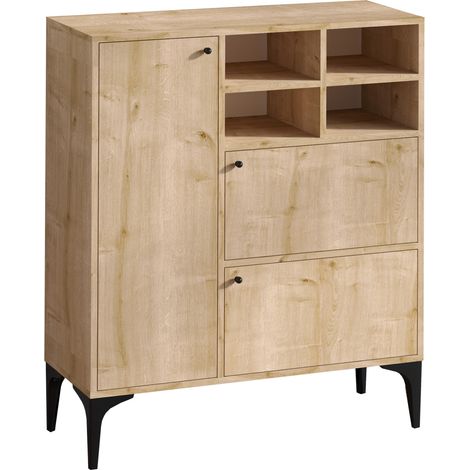 Holzanrichte "Ewa" - 100 x 35 x 125 cm - Eiche Saphir