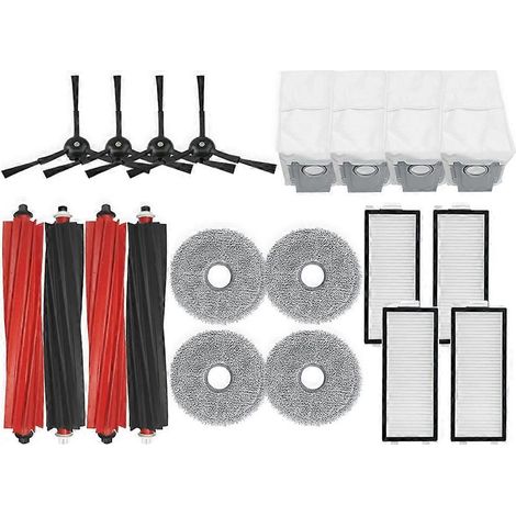 Pièces détachées pour aspirateurs Roborock Qrevo Master, V20 et P10S Pro : rouleau principal, brosse latérale, filtre, lingette de nettoyage, sacs à poussière et accessoires. (1/5)