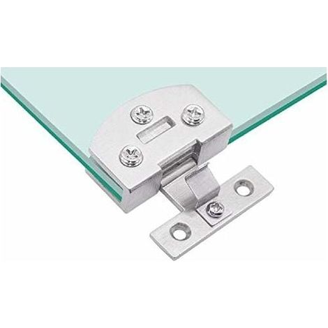 1 paio di cerniere per porte in vetro, per armadietti, vetrine, armadietti per vino, cerniere per porte, parti di ricambio, adatte per vetri spessi 5-8 mm (argento), di DEBUNS (1/5)