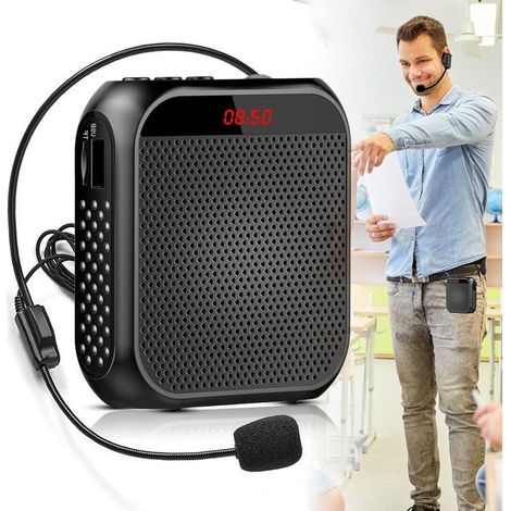 Amplificateur de voix sans fil Haut-parleur portable rechargeable avec micro Batterie 2200 mAh Mini amplificateur pour entraîneurs, enseignants, guides