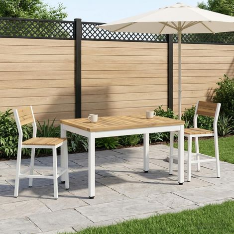 vidaXL Mesa de centro Blanco 49 x 68,5 x 36 cm Madera de Acacia Sólida (1/5)