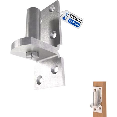 Charnières de portail ⌀ 115 x 35 mm – Galvanisé – Penture bout droit – Pentures lourdes avec gonds sur platine – Fixation robuste pour portails et structures bois – GeZu Impex (1/5)