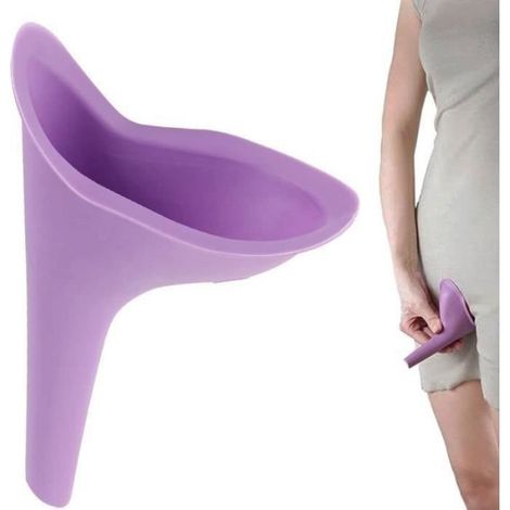 Lot de 2 Urinoirs Portatifs pour Femme / 10x13cm, Silicone - Couleur aléatoire (rose orange violet) Étiquette (1/4)