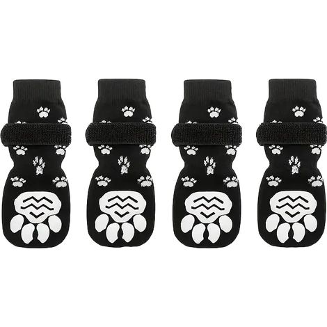 Hundesocken, rutschfeste Ausführung, verstellbare Passform, L, Schwarz Weiß (1/2)