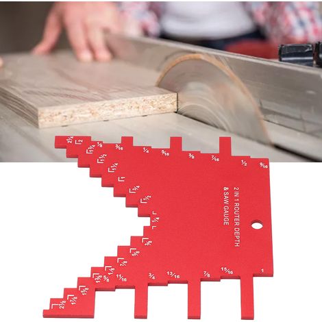 Machine à graver, scie circulaire, jauge, jauge 2 en 1 pour le travail du bois, rouge (1/5)