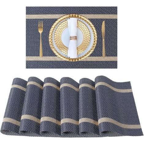 Tovagliette in seta tessuta, resistenti e facili da pulire, ideali per matrimoni, banchetti, compleanni, feste e decorazioni per ristoranti. 45 x 30 cm (1/5)