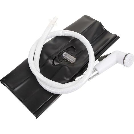 Douche de camping portable en PVC noir et métal pour une utilisation en extérieur (1/5)