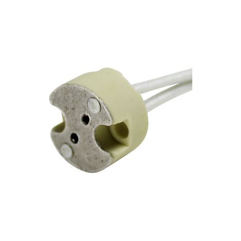Portalámparas cerámico para Bombilla Halógeno 12 V Con cable silicona 15 cm Electro DH. 12.070 8430552095551 (1/2)