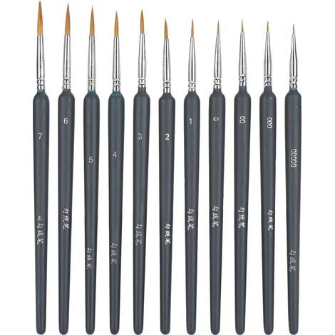 11Pcs Painting Tools Hook Line Pen Painting Brush Watercolor Pen for Students Art LoversDark Blue (1/5)