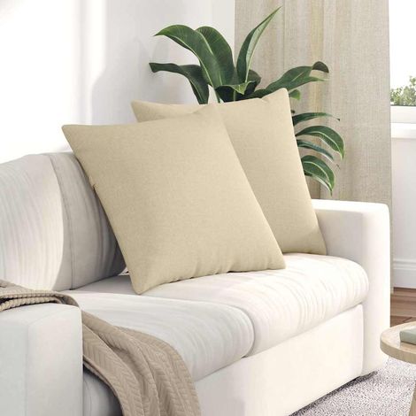 Sofakissen 2 pcs Creme 80 x 80 cm Stoff