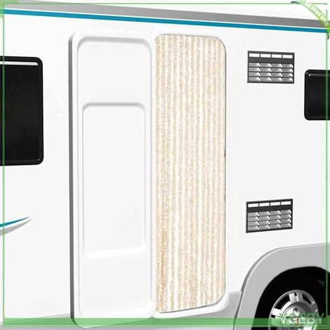 377340 Rideau anti-mouches beige et blanc 56x200 cm chenille (1/5)