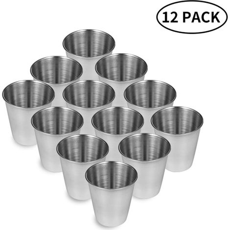 Verre A Shot - Acier Inoxydable 25 Ml - Pour Apéritif Barbecue Fête Festival - Lot De 8 (1/5)