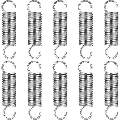 Tension Springs with Hooks, Suspension Springs, Stainless Steel Double Hook Springs, Spiral Traction Springs, Size (1.969 x 0.472 x 0.12 inch) (1/5)