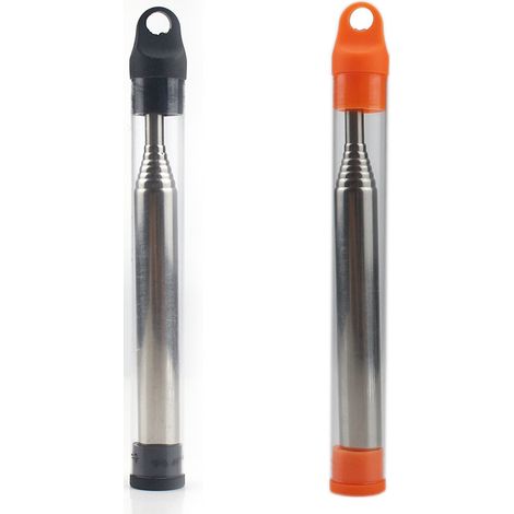 Kaelt - Lot de 2 tubes à soufflet de feu pliables en acier inoxydable pour extérieur, gadgets de survie, camping, barbecue (1/5)