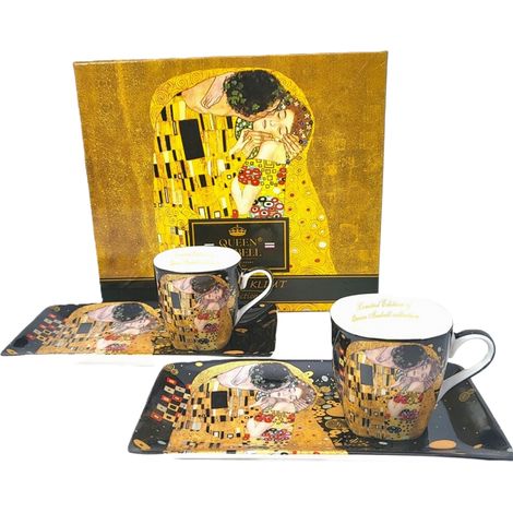 Klimt „Der Kuss“ Espressotassen, 2er-Set, mit Untertassen in einer Schachtel (1/5)