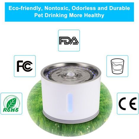 24L Fontaine d'eau pour chat chien USB Distributeur d'eau pour chien chat Automatique Distributeur d'eau chien pour voyage Gris (1/5)