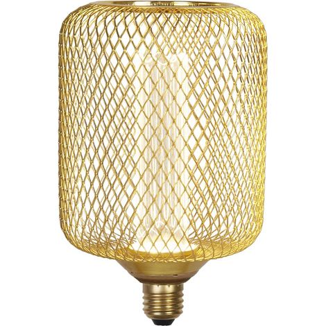 Ampoule Led déco WIRE MESH EFFECT DRUM métal doré effet grille tambour E27 240V 4.5W 320lm 2700K