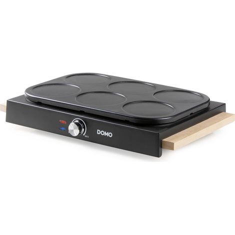 DOMO DO8717PN Pancake-Maker Antihaftbeschichtung, stufenloser Temperaturregler, Kontrollleuchte Schw (1/5)