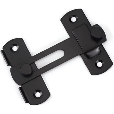 Verrou Porte Coulissante Serrure Volet Loquet Porte Verrou Portail à Bascule Boulon avec Vis pour Porte, Fenêtre, Placard et Jardin, Finition Noir Mat en Acier Inoxydable (1/4)