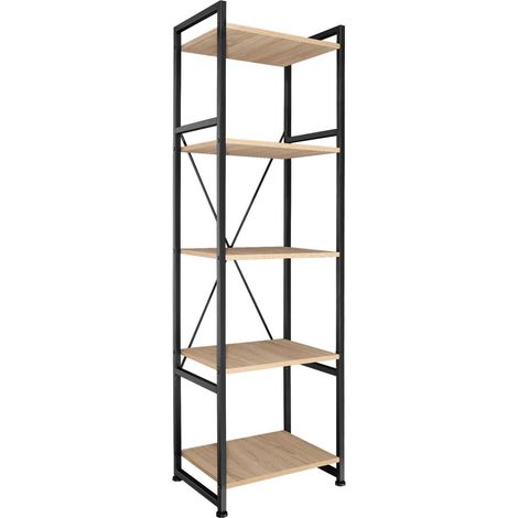Librería grande de estilo industrial/vintage 5 niveles 1515 cm beige 080000277