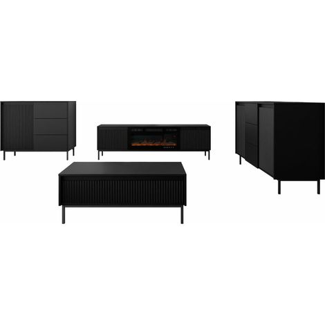 Conjunto de salón Comfivo Delruva III, Negro